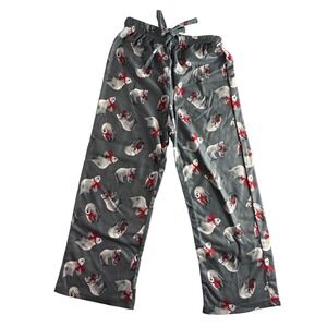 Winter Sonoma‎ Polar Bear Pajama Pants Plush Sleepwear Kids Gray Holiday S (6/8)